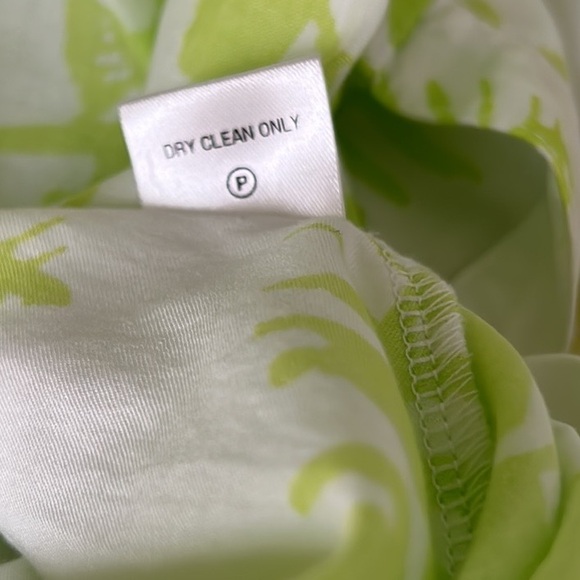 Persifor White & Lime Green Leaf Print Tunic Top Blouse - L - Picture 10 of 11